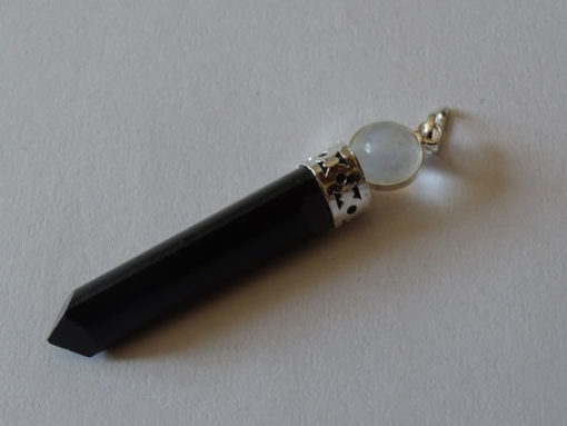 Black tourmaline Pencil Pendants