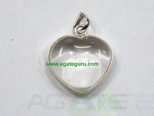 CRYSTAL QUARTZ HEART PENDANTS