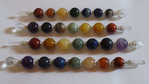 Mix Chakra Ball Healing wands with crystal Point