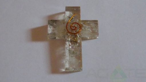 Crystal Quartz Cross Shape Pendant
