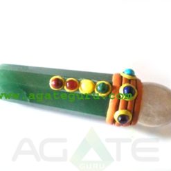 Green Aventurine Chakra Tibetan Healing Stick With Crystal Quartz Ball