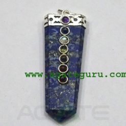 Lapis Lazuli Chakra Flat Pendants