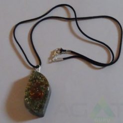 Malachite Orgone Eye Pendent With Cord
