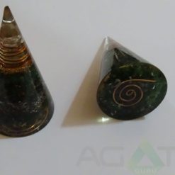 Malachite Orgonite Cone with Crystal Point