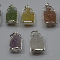 Mix 7 Chakra Agate Ganesha Metal Pendent