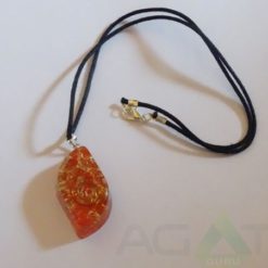 Orange Orgone Eye Pendent With Cord