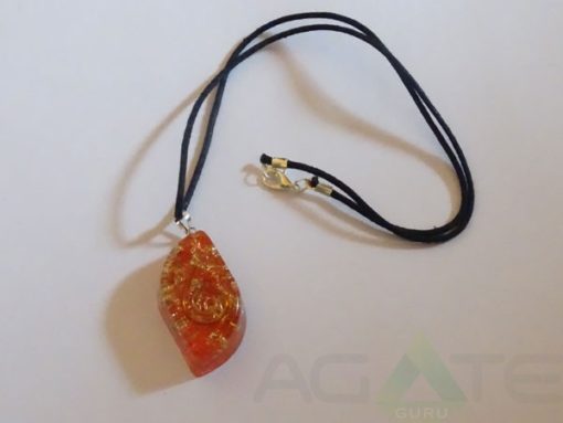 Orange Orgone Eye Pendent With Cord