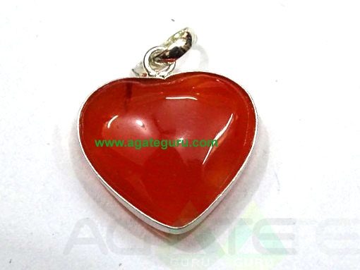 Red Agate Heart Pendant