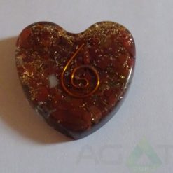 Red Jasper Orgone Heart Pendent