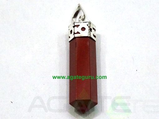 Red Jasper Faceted Pencil Pendent