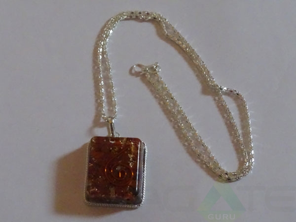 Red Jesper Orgone Heart Pendent With Chain