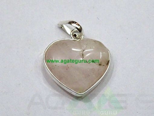 Rose Quartz Agate Heart Pendant