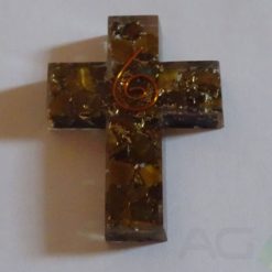 Tiger Eye Orgone Cross Shape Pendant