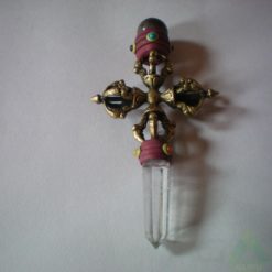 VAJRA HEALING STICK WITH AMETHYST CABS DESIGN