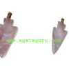 Rose Quartz Eletroplated arrowhead pendant..