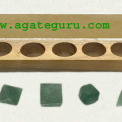 GREEN AVENTURINE 5PCS GEOMETRY SET WITH BOX.