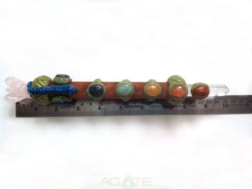 Tibetan Healing Stick With Rose Quartz Angel