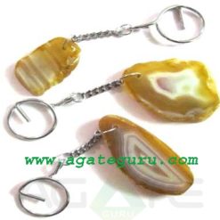 Agate Slice Keyring