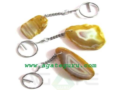 Agate Slice Keyring