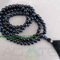 Mala - 8mm black onyx 108 beads buddhist mala - prayer necklace - black