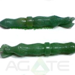 Green Aventurian Carved Angel Wands