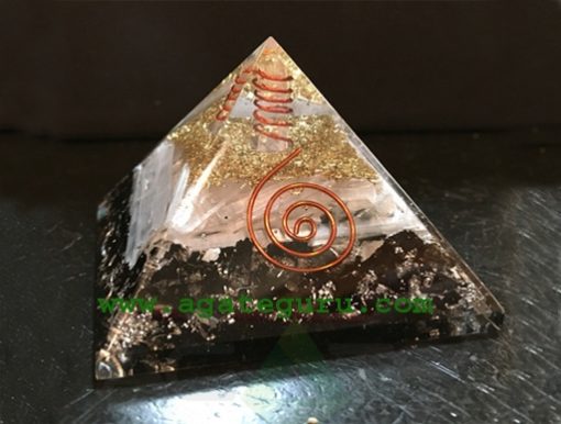 Orgonite Pyramid - Orgone Pyramid - Black Tourmaline - Selenite - Gold - Silver - Copper - Quartz - orgone generator - pyramid orgonite
