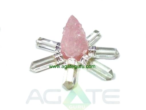 Rose Quartz Rough Point Crystal Pencil Energy Generator