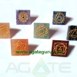 Seven Chakra Reiki Engraved Small Size Pyramids Set.