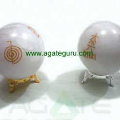 Snow Quartz Engrave USAI Reiki Sphere