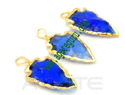 Blue-Glass-Arrowhead-Pendan