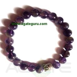 Amethyst With Buddha Face Bracelet. India wholesaler Manufacturer