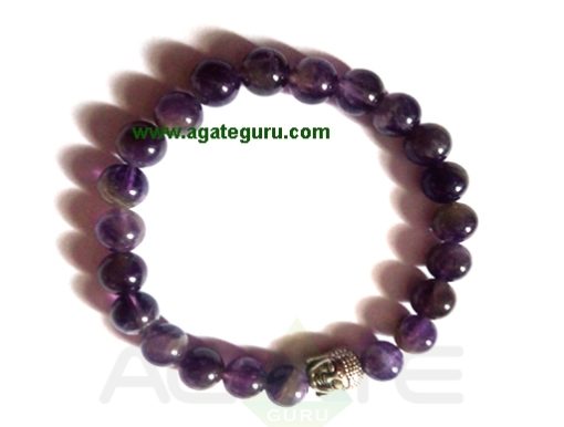 Amethyst With Buddha Face Bracelet. India wholesaler Manufacturer