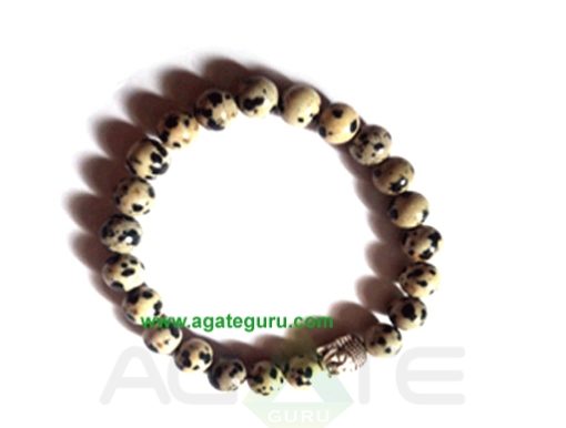 Dalmation Jasper With Buddha Face Bracelet. : India wholesaler Manufacturer