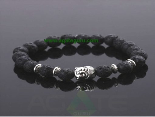 Lava Stone beads with Buddha Beads Bracelet : Wholesaler Manufacturer