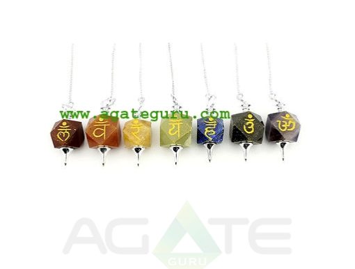 Gemstone Engrave Pendulum