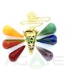 Golden Triquetra Cage Pendulum With Chakra Cones : Wholesale Chakra Chamber Pendulum