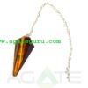Product Details Item : Chakra Pendulum Stone : Tiger Eye Size : 45-55mm Code : AGP#1192 Shape : Cone Techinque : Handmade