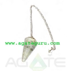 Rainbow Moonstone Faceted Pendulum : Wholesale New Age Gemstone Pendulums