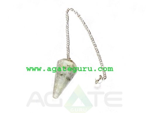 Rainbow Moonstone Faceted Pendulum : Wholesale New Age Gemstone Pendulums