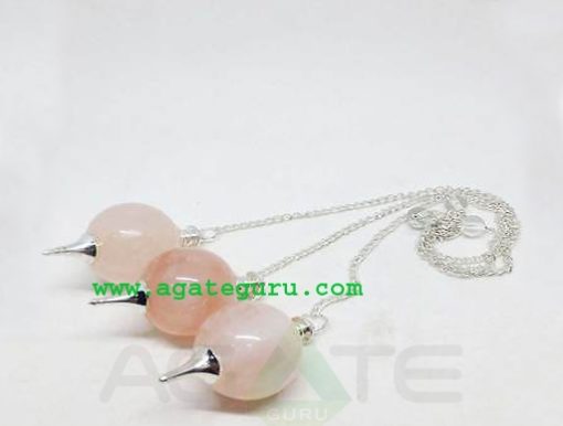 Rose Quartz Dowsing Ball Pendent : Pendulum Wholesaler