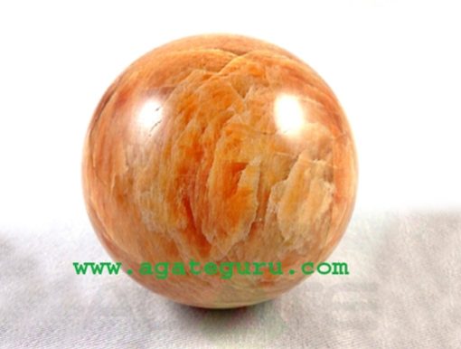 Peach Orange Red Rainbow Moonstone Crystal Stone Sphere Ball