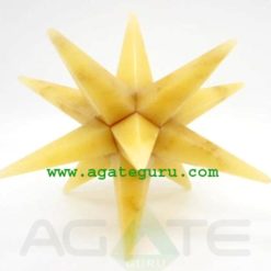 Yellow Quartz Crystal 12 Point Merkaba Star