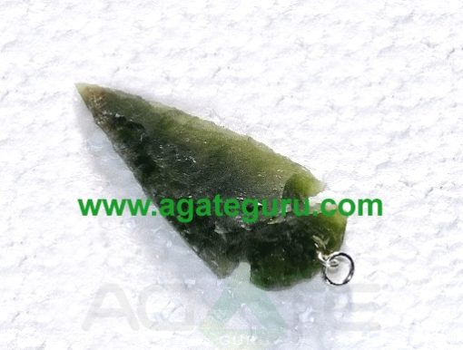 Wholesale Greenish Indian Agate Arrowhead Pendant Manufacturer