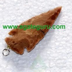 Wholesale White Shaded Small Agate Arrowhead Pendant for sale