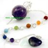 Amethyst Pendulum With Chakra Chain : Wholesale Gemstone Pendulums