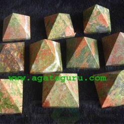 Red Green Unakite Pyramids Crystal Healing Stone Reiki