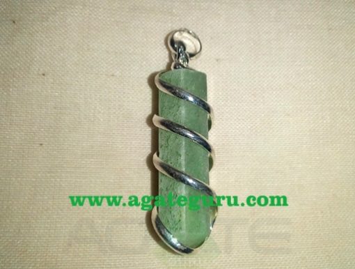 Green Aventurine Wire Wrapped Stone Pendants