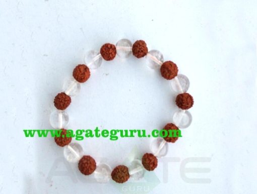 Crystal With Rudraksh Bracelet