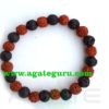 Lava & Rudraksha Beads Bracelet