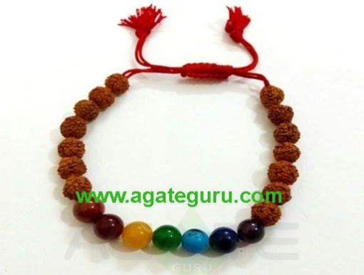 Fency 7 Chakra With Rudraksh Beads Bracelet